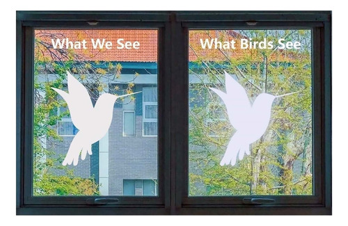 16 Adhesivos Para Ventanas, Colibrí Anticolisión Para