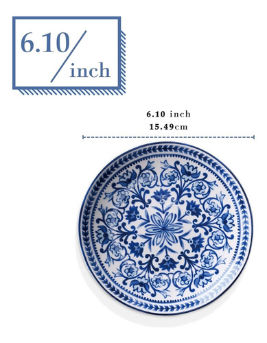 Platos De Aperitivos Azules De Marrakesh Diseño Floral...