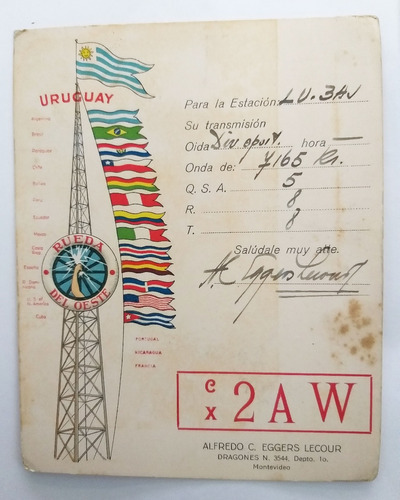 Antigua Postal Radio Estacion Uruguay - 1938