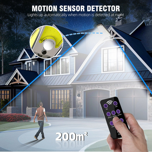 Luz Solar De Pared Sensor Solar De Pared 3modos+remote 6000k