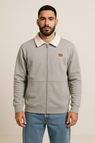 Campera Cuello Algodon Frizado Premium Piel Interna Hombre