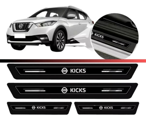 Imagem 2 de 8 de Soleira Protetora Porta Novo Nissan Kicks Active 2021 2022