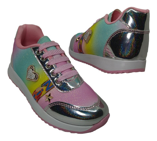 Tenis Casual Urbano Arcoíris Cómodo Ligero Para Niña