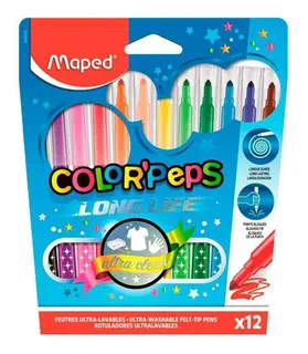 Canetinha Hidrográfica Color'PEPS de larga duración, 12 núcleos, mapeada