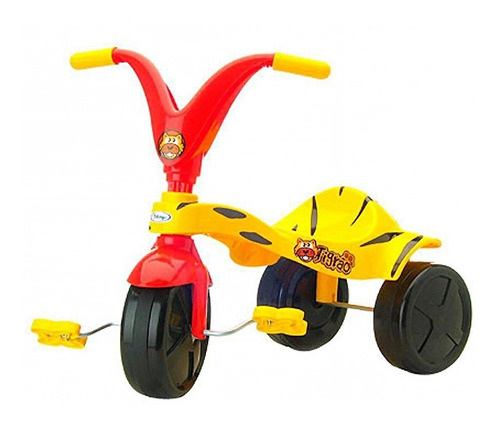 Triciclo Velotrol Infantil Tigrão Xalingo - Motoca De Pedal Cor Amarelo/Vermelho