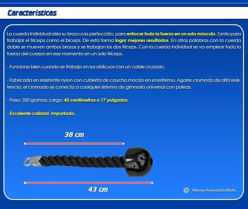 Cuerda triceps individual - Single rope