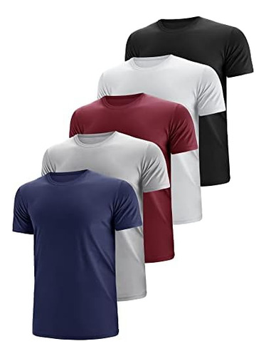5 Pack Men's Dry Fit Moisture Wicking Tech Performance ...
