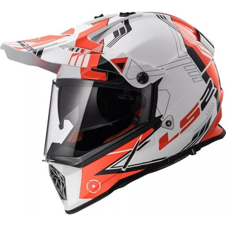 LS2/ Casco Moto mx436/ Pioneer quaterback L blanco//rojo//azul