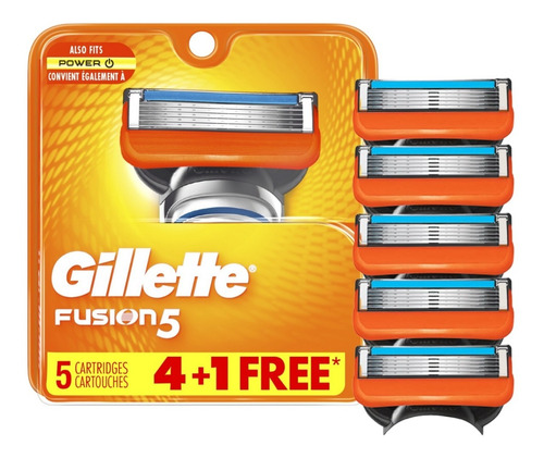 Imagen 1 de 1 de Cartuchos Repuesto Gillette Fusion5 Pack 5 Unidades Original