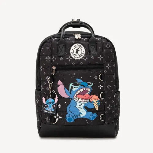 Mochila escolar disney Legion Extranjera dis8 donald6 escolarf7 color negro  diseño stitch galaxia 12L