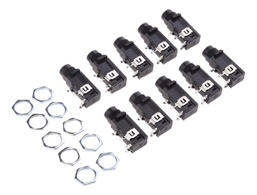 10x 1/4 '' 6.35 Mm Conector Conector De Sonido