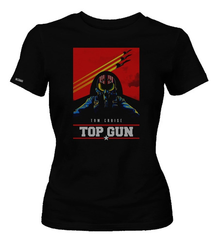 Camiseta Top Guntom Cruise 3 Aviones En El Fondo Mujer Dbo