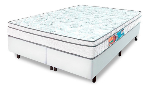 Cama Box Colchão Queen Espuma D45 Firme - 158x198cm Cor Branco