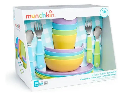 Set De Alimentación Munchkin Vajilla De 16 Piezas