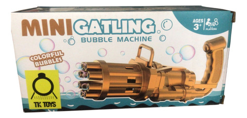 Mini Maquina De Burbujas Dorado Portátil Para Niños