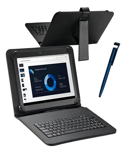 Case Com Teclado Para Tab S3 Para Samsung Galaxy + Caneta