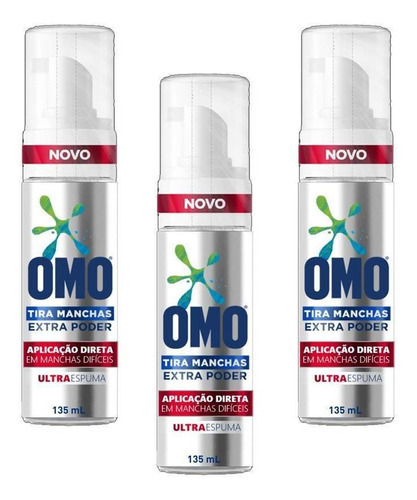 Tira Manchas Omo Extra Poder 135ml Kit 3