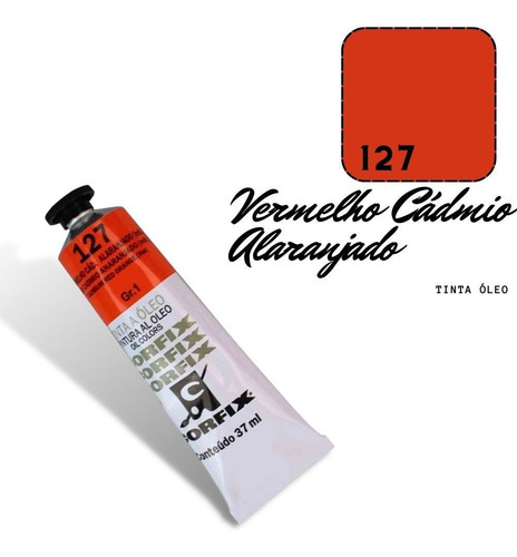 Tinta Óleo 37ml G1 127 Vermelho Cádmio Alaranjado Corfix