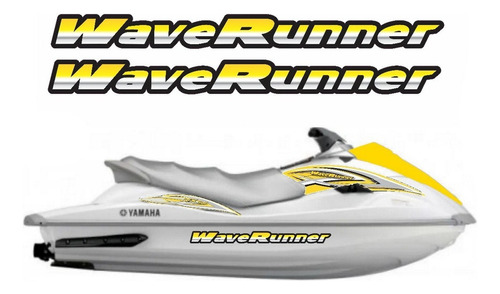 Par Adesivos Casco Jet Ski Para Yamaha Wave Runner Cor Amarelo