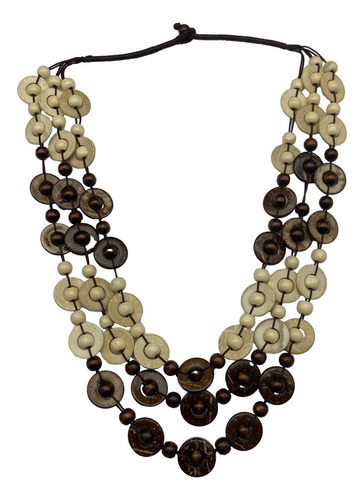 Collar Bohemio Multicolor Collar De Cuentas De Cafe Blanco