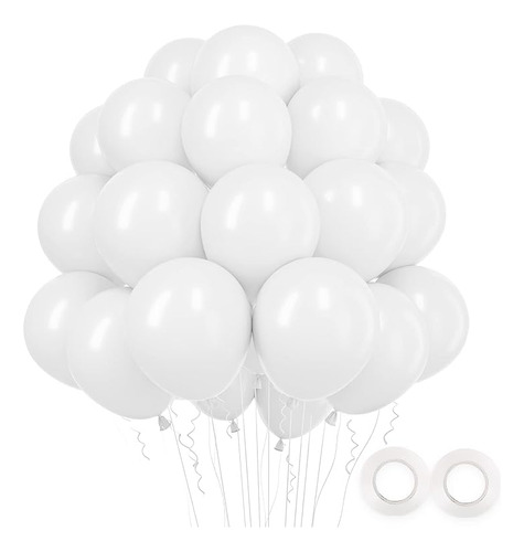 Globos Blancos Latex Para 100 Globos Helio 12 Pulgadas Para