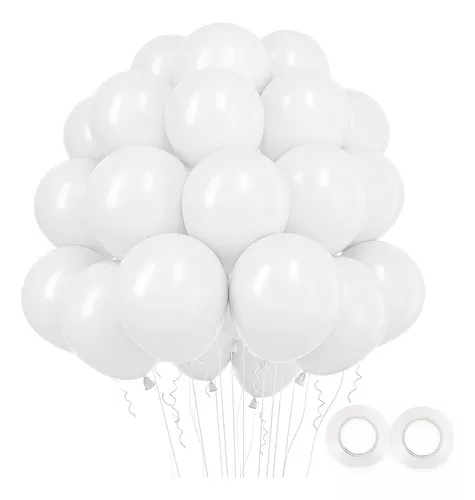 Globos de látex, paquete de 100, globos blancos de 12 pulgadas