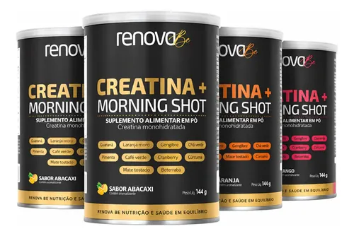 Kit 4x Creatina Monohidratada + Morning Shot - Renova Be