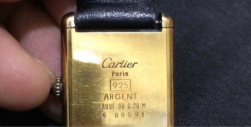 Cartier Modelo Tank Prata Espessurado A Ouro Vermeil