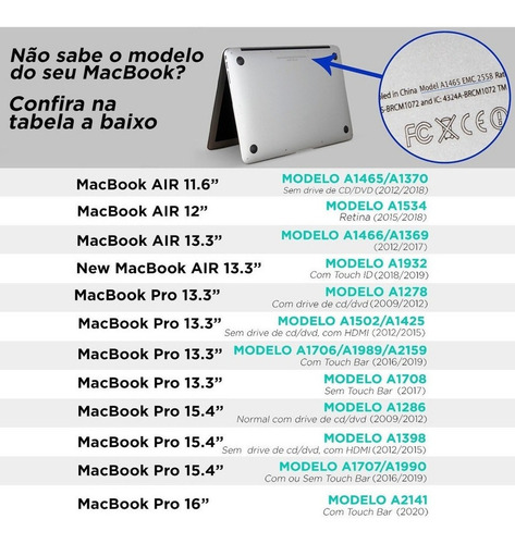 Capa Case Macbook Air 13 A1466 2010 Ate 2017 Lilas Fosco Nf