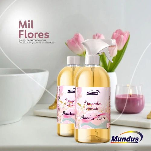 Kit 3 Limpadores Perfumados Mundus Flores 1l(gatilho Incluso