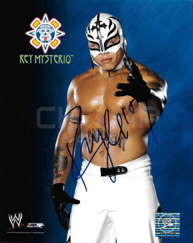 Foto Firmada Rey Mysterio Wwe Lucha Libre Aaa Ecw Autografo