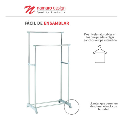 Rack Para Ropa Doble Ajustable Namaro Design