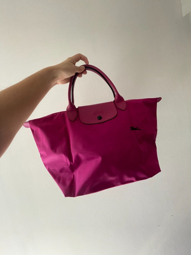  Cartera Longchamp Le Pliage Fucsia - Nueva