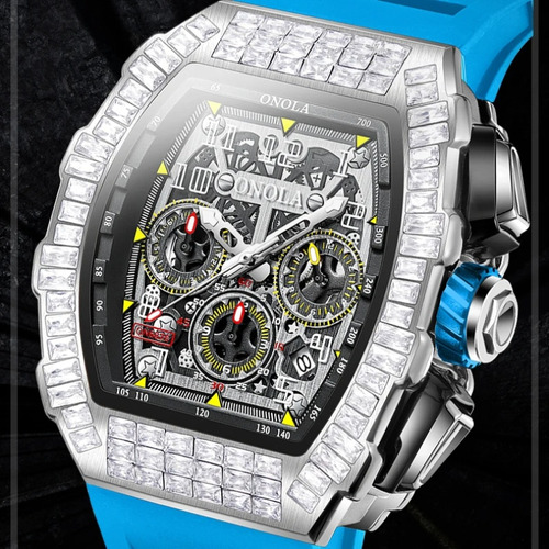 Relojes Mecánicos Automáticos Onola Diamond Color De La Correa Rojo