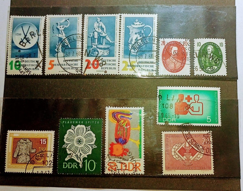 Serie De 10 Estampillas Alemania Oriental Ddr