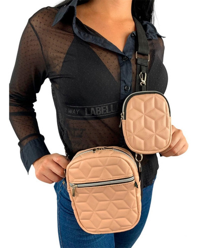 Mini Bolsa Transversal Shoulder Bag Pochete Couro Sintético