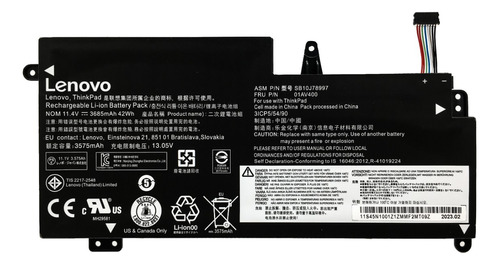 Bateria Lenovo Thinkpad 13 1st/2nd Gen 13 01av400 