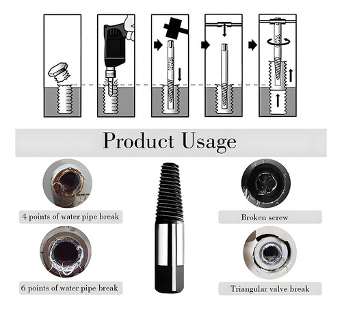 8 Piezas Rotas Dañadas Tubo De Agua Extractor Extractor Fáci