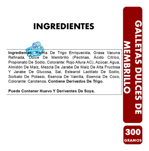Galletas Dulces Pepas Con Dulce De Membrillo (contiene 300g)