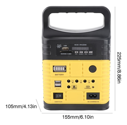 Función De Iluminación De Generador Solar Portátil 7500 Mah