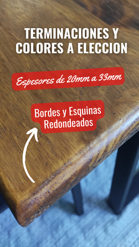 Mesa Industrial Comedor Madera Y Hierro 180cm X 80cm Roble Negro