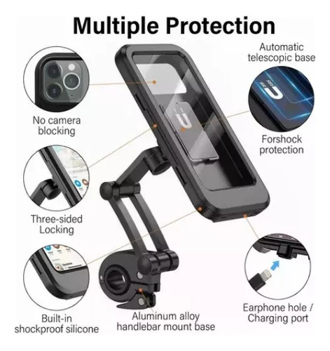 Base Soporte Porta Celular Moto Bicicleta Impermeable 360º