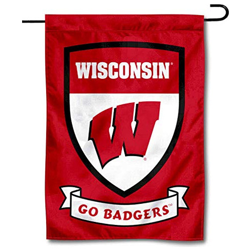 Wisconsin Badgers Shield Garden Flag