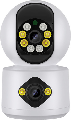 Camara Seguridad Ip Lente Dual Domo Wifi Full Hd Motorizada Color Blanco
