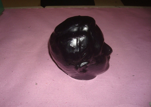 Vela Cabeça De Cera Masculina / Pequena Preta Para Promessa. Preto