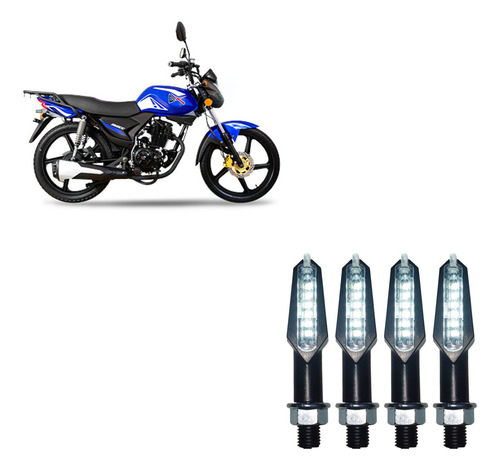 Direccionales Moto Led Universal 4pz Mb Ax Gt Line 150cc Blanco