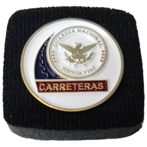 Pin Metálico Guardia Nacional Carreteras Baño De Oro 24 Kt.