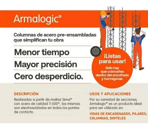 Imagen 3 de 7 de Combo Armalogic 20x20 Hierro 8mm X 3mts Largo (x10 Unid)