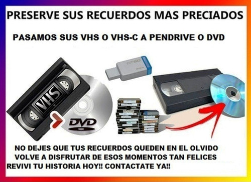 Vhs O Vhs-c A Pendrive,dvd,o Disco Duro