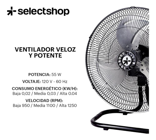 Selectshop Ventilador 3 En 1 De 18 Oscilante Y Potente